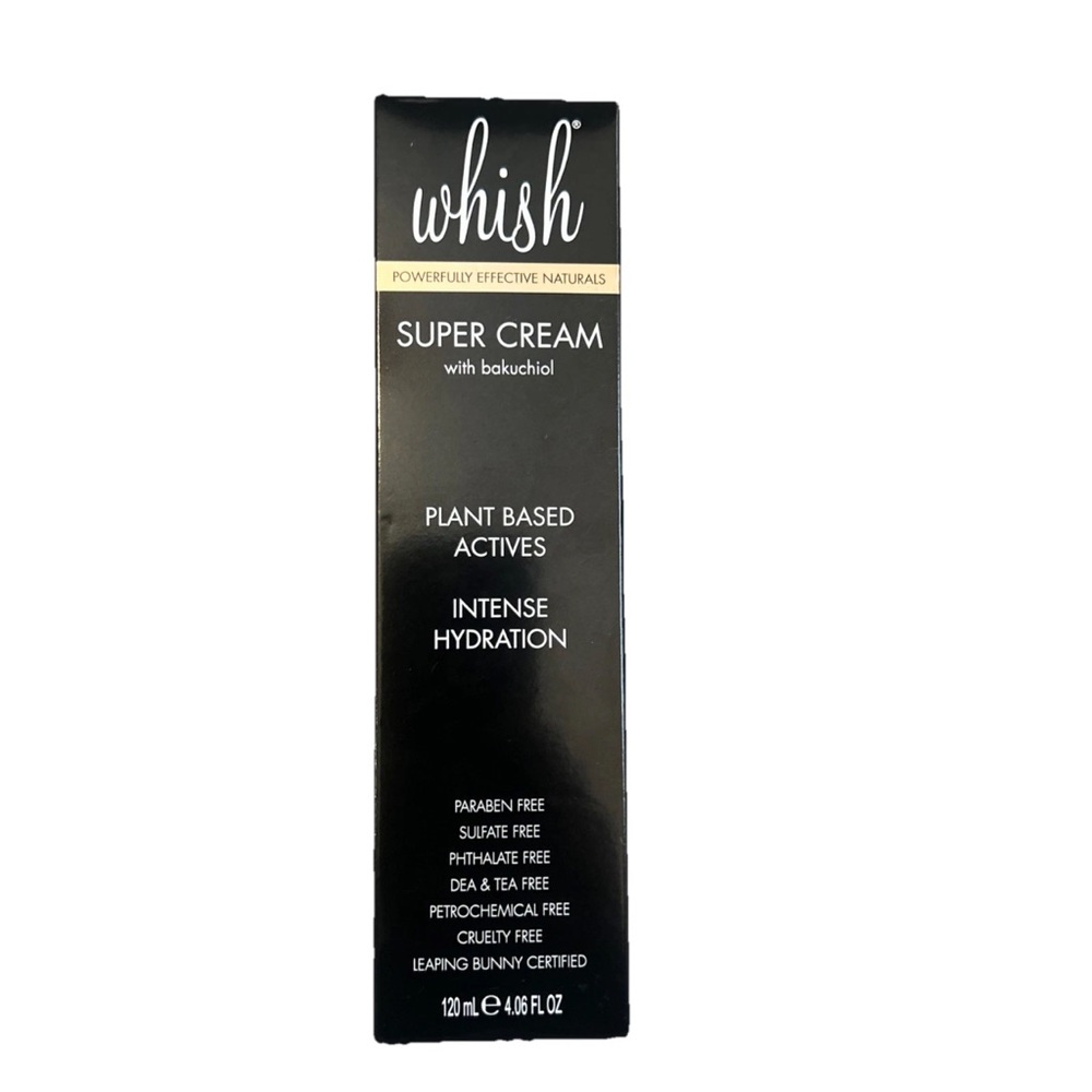 Whish Super Cream with Bakuchiol – 4.06 oz – Plant-Based Hydration – New in Box